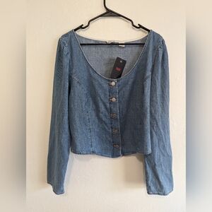 NWT Levi's Women's Daryn Corset Long Sleeve Blouse Size XXL